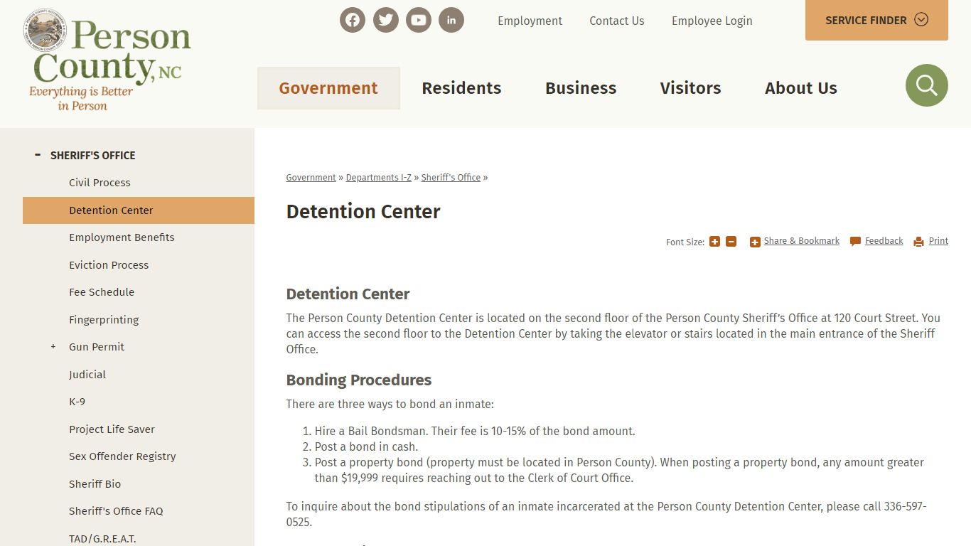 Detention Center | Person County, NC